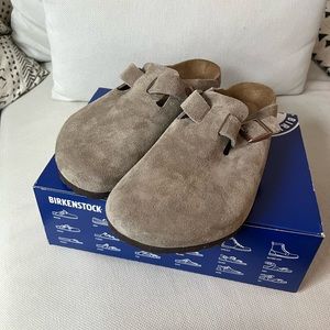 Birkenstock Boston Taupe Suede